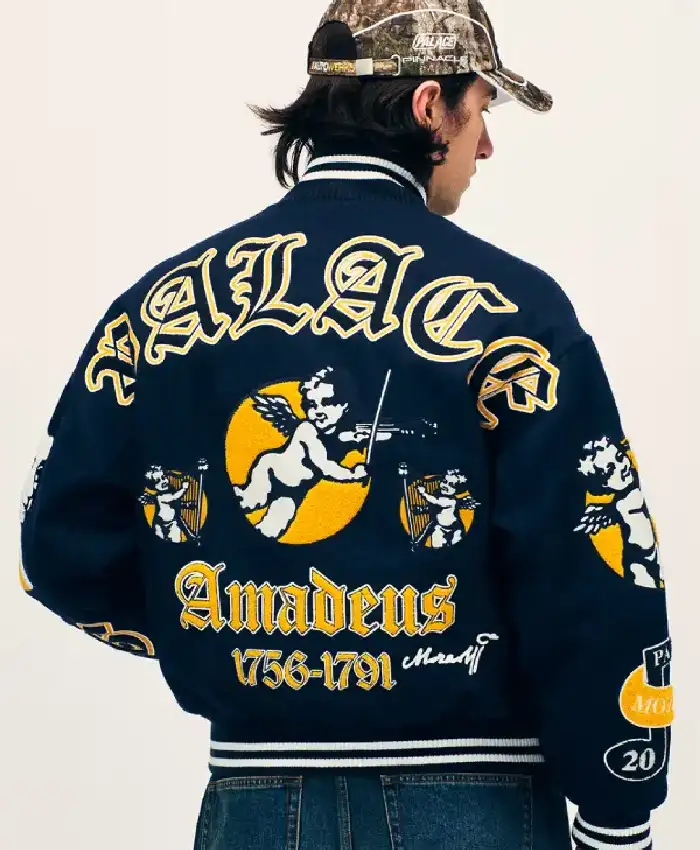 Buy Palace Skateboards Wolfgang Varsity Jacket Navy For Men and Women