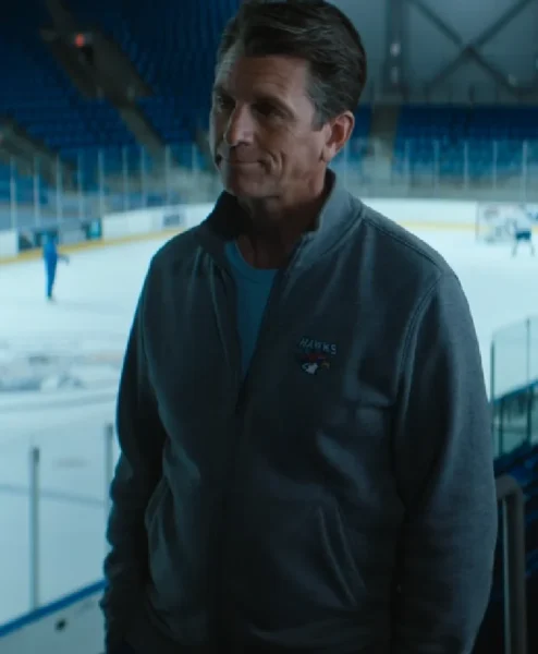 Chad Willett TV Series Off Campus 2026 Coach Jensen Grey Hawks Team Jacket