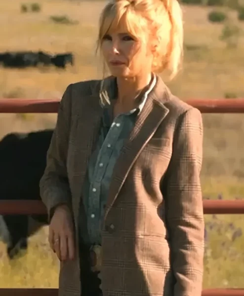 Dutton Ranch 2026 Kelly Reilly Checkered Brown Blazer