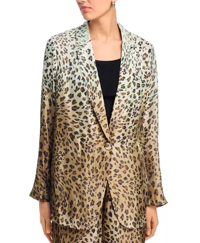 Dutton Ranch Beulah Jackson Leopard Print Blazer Front