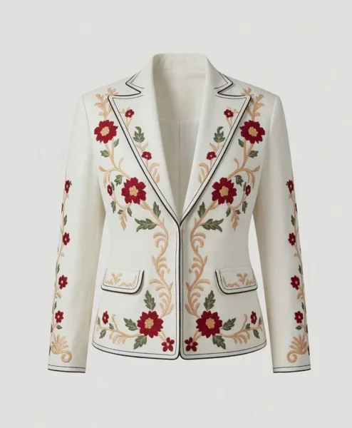 Dutton Ranch S01 Annette Bening White Floral Blazer front