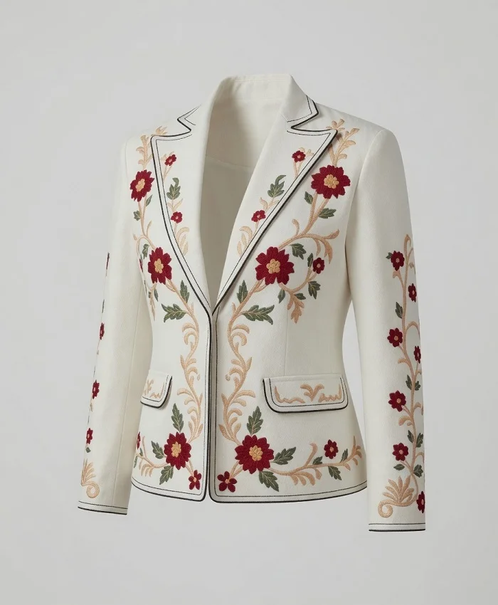Dutton Ranch S01 Annette Bening White Floral Blazer side