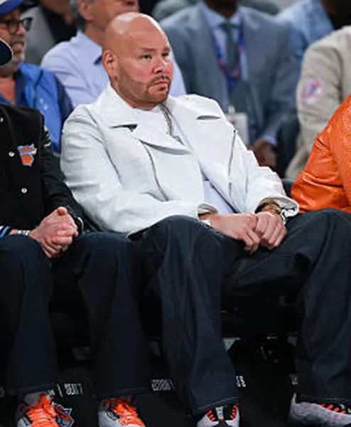 Fat Joe Knicks vs. Cavs Game 2 Biker White Jacket