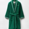 Green Cotton Terry Jacquard Bathrobe