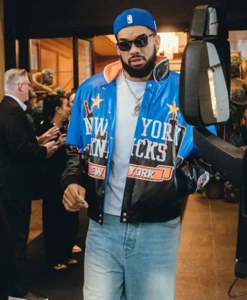 Jeff Hamilton NY Knicks Skyline Karl Anthony Towns Jacket