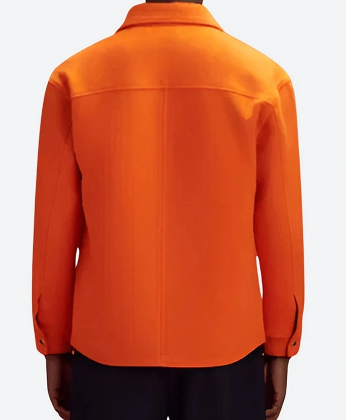 Julien TV Series Emily in Paris Orange Wool Blend Jacket Back