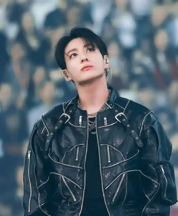 Jungkook BTS World Tour Stanford 2026 Black Biker Jacket