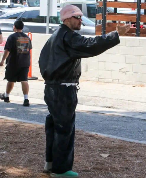 Justin Beiber Oversized Black Leather Jacket
