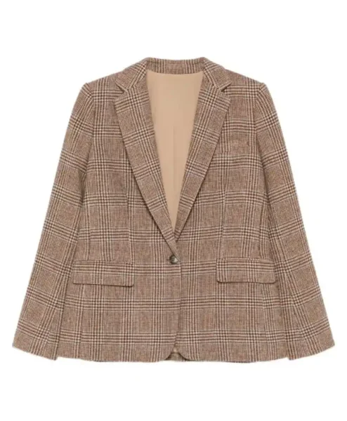 Kelly Reilly Dutton Ranch 2026 Brown Checkered Blazer