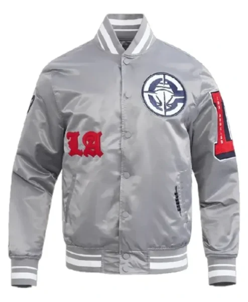 LA Clippers Classic Old English Grey Rib Jacket