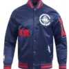 LA Clippers Classic Old English Rib Blue Jacket