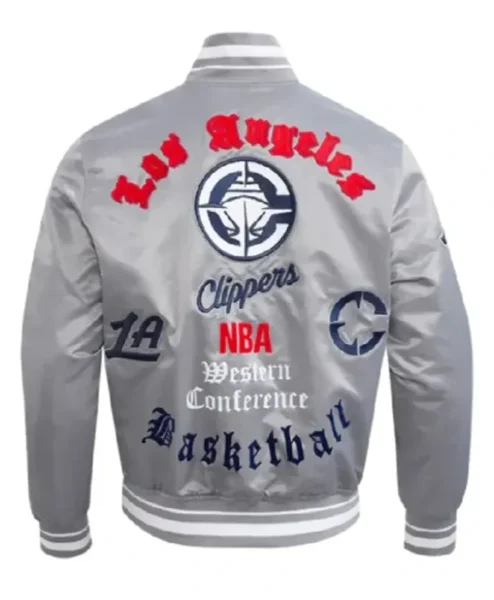 LA Clippers Classic Old English Rib Grey Jacket