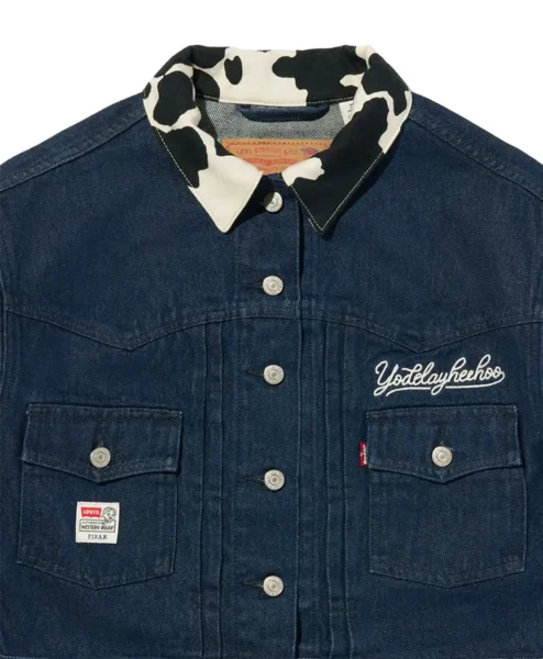 Levis x Toy Story Type II Yodelayheehoo Cropped Blue Denim Jacket
