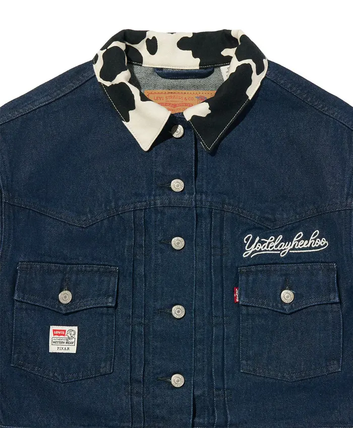 Levis x Toy Story Type II Yodelayheehoo Cropped Blue Denim Jacket