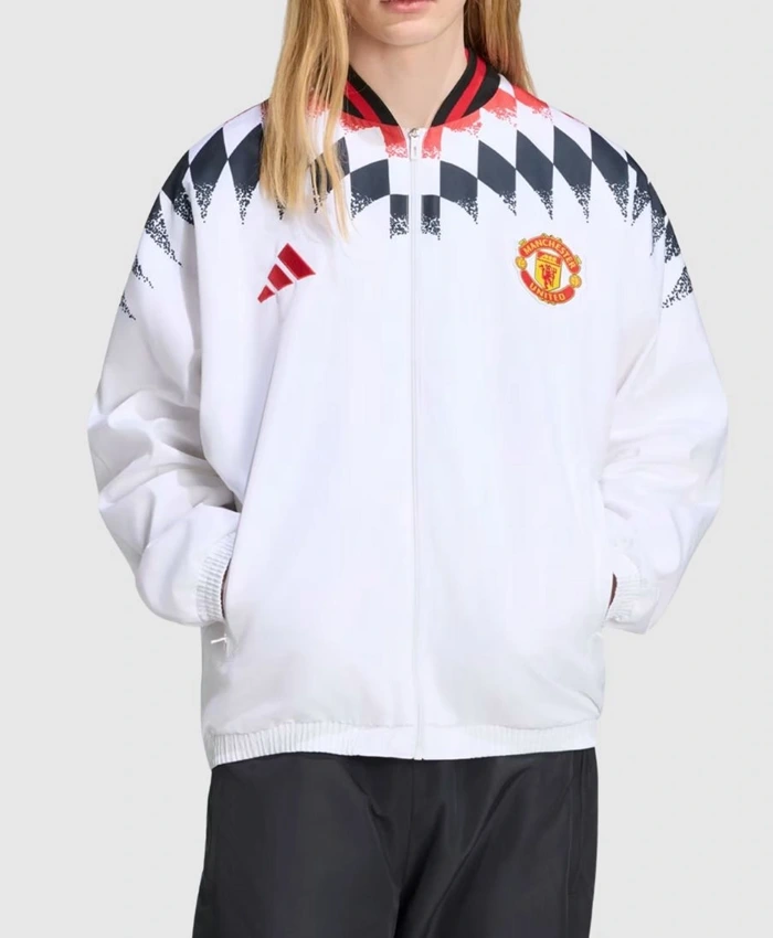 Manchester United x Adidas White Stadium Jacket