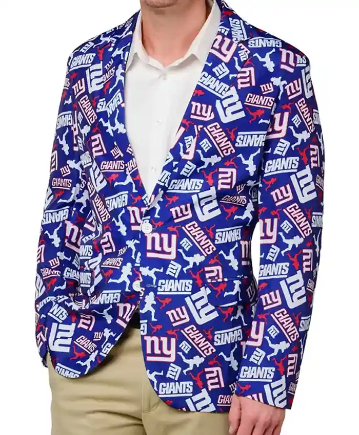 Mens New York Giants Fan Suit Jacket