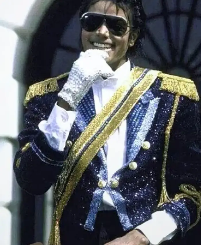 Michael Jaafar Jackson Blue Sequin Jacket
