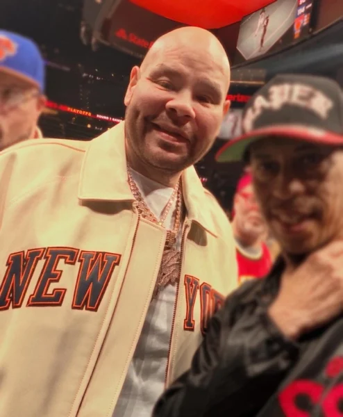 New York Knicks v Atlanta Hawks 2026 Fat Joe Varsity Jacket for sale
