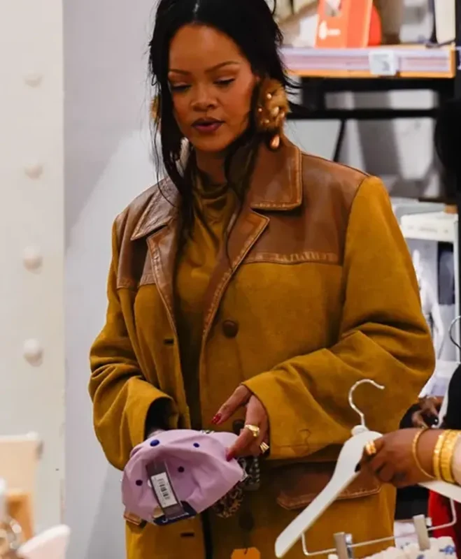 Rihanna Mustard Suede Jacket