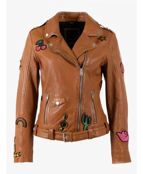 Rodeo Cowgirl Nicole Brown Leather Jacket