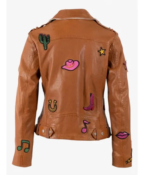 Rodeo Cowgirl Nicole Leather Brown Jacket