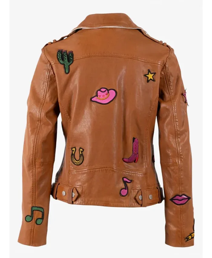 Rodeo Cowgirl Nicole Leather Brown Jacket