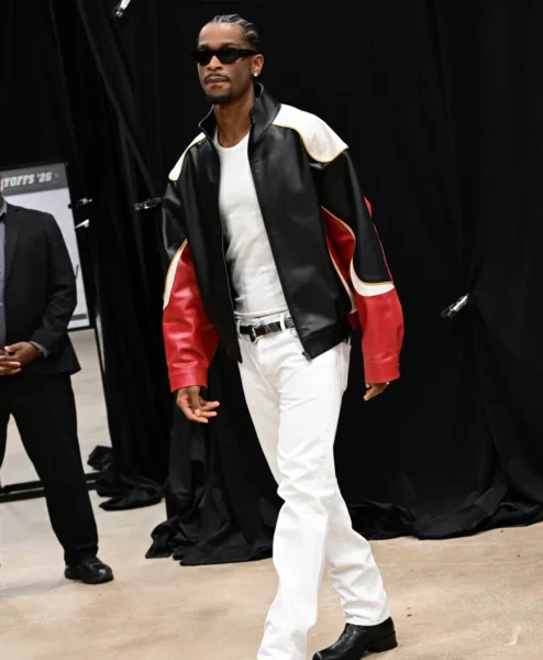 SGA Color Blocked Leather Jacket