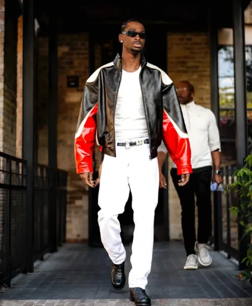 SGA Leather Color Blocked Jacket