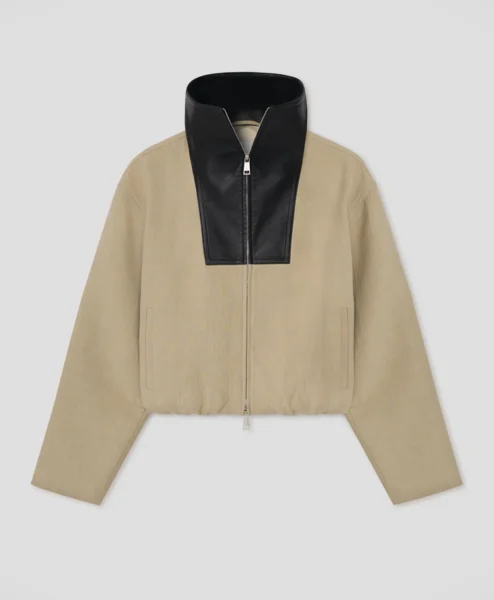 SGA Two Tone High Neck Suede Jacket