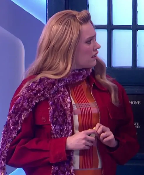 Saturday Night Live UK 2026 Aimee Lou Suede Jacket