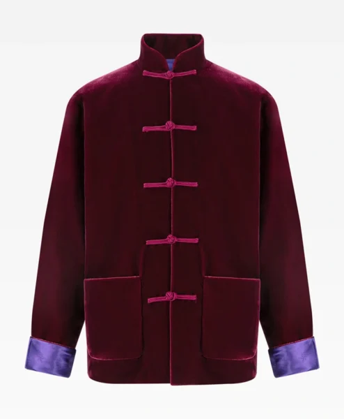Shanghai Tang Maroon Velvet Jacket