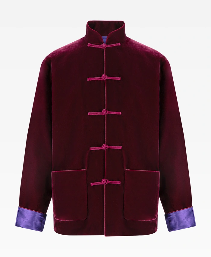 Shanghai Tang Maroon Velvet Jacket
