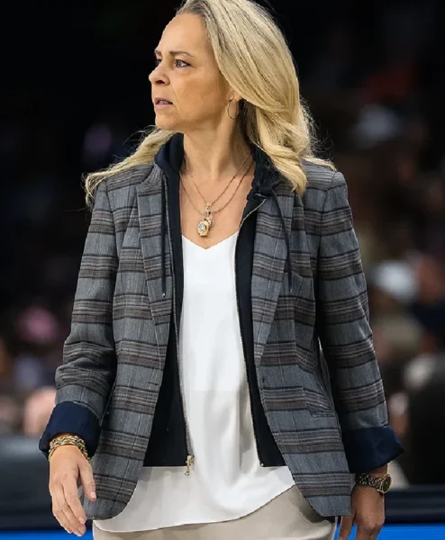 Shop Becky Hammon Finals Playoffs Grey Checkered Blazer For Women