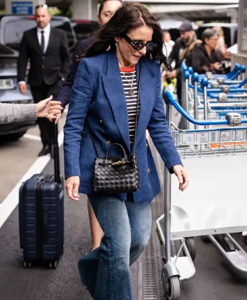 Shop Julia Louis Dreyfus 79th Cannes Film Festival France 2026 Nice Airport Blue Denim Blazer