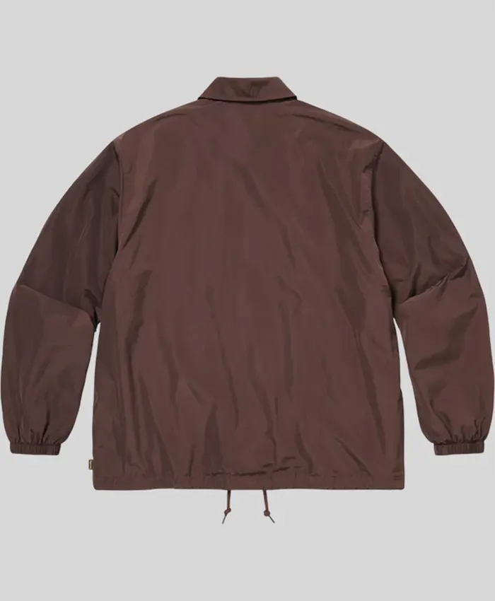 Supreme Spellout Coaches Jacket Brown Back