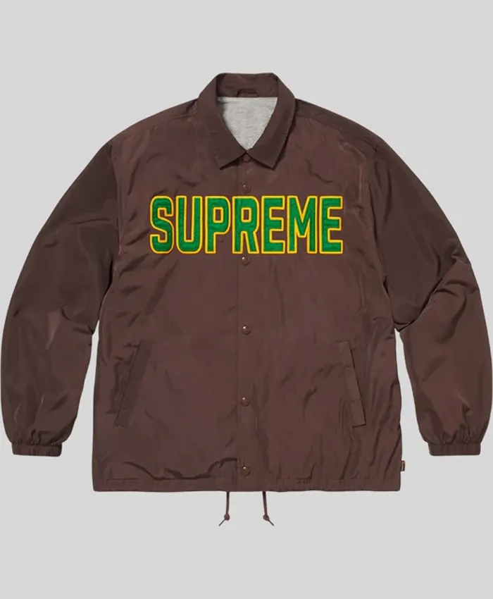 Supreme Spellout Coaches Jacket Brown