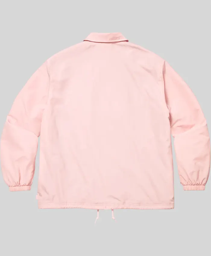 Supreme Spellout Coaches Jacket Pink Back