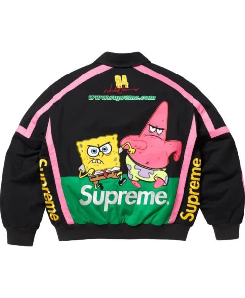 Supreme X Jeff Hamilton SpongeBob SquarePants Black Racing Jacket