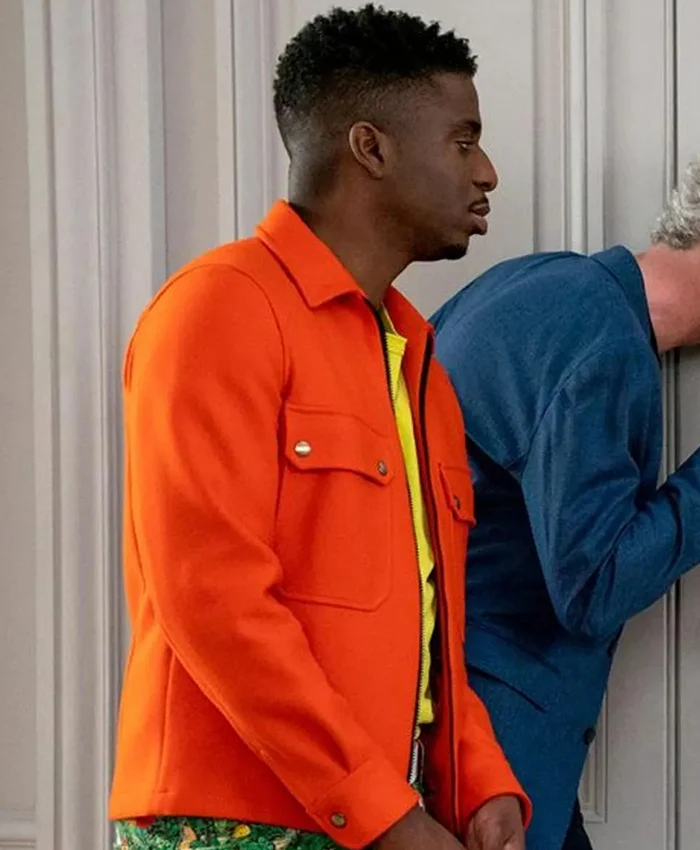 TV Series Emily in Paris Samuel Arnold Orange Wool Blend Jacket