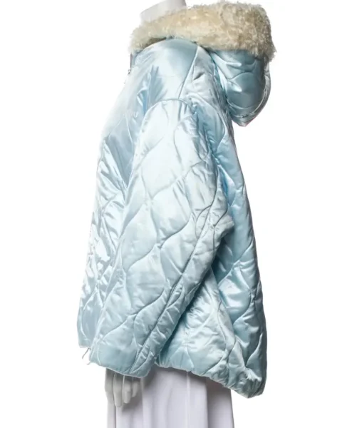 Toronto ICEMAN Video Shoot Drake Blue Quilted Jacket Left