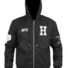 UFC Houston Texas Black Hooded Workwear Jacket Front