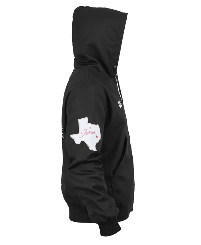 UFC Houston Texas Black Hooded Workwear Jacket Right
