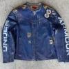 424 x Under Armour Blue Leather Jacket