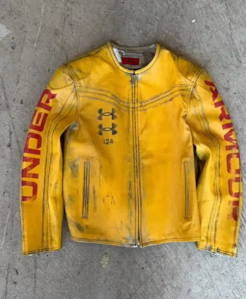 424 x Under Armour Yellow Leather Jacket