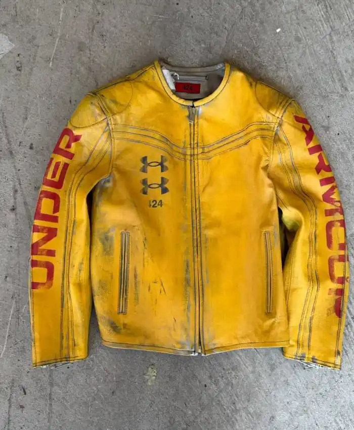 424 x Under Armour Yellow Leather Jacket