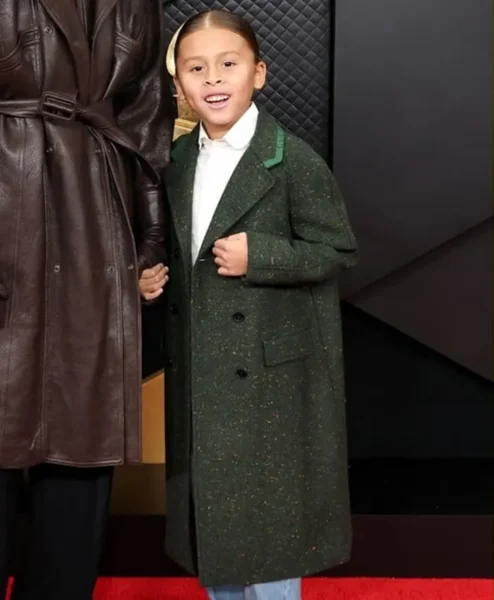 68th GRAMMY Awards Aeko Catori Green Coat Right.webp