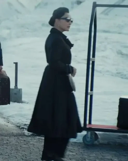 A Murder at the End of the World Lu Mei Black Wool Trench Coat.webp