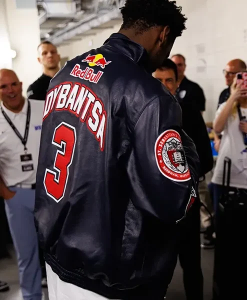 AJ Dybantsa Red Bull x Jeff Hamilton Leather Black Jacket