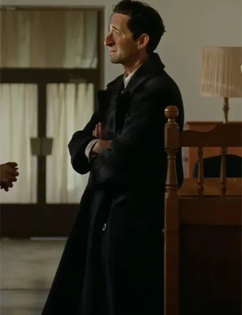 Adrien Brody The Brutalist Black Trench Coat For Sale.webp