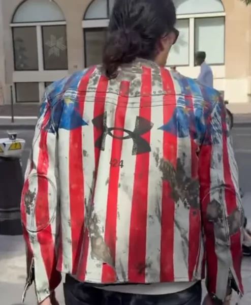 American Flag Leather Under Armour x 424 Jacket